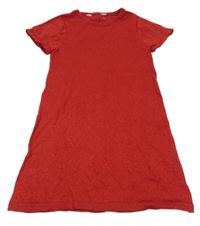 Červené trblietavé pletené šaty