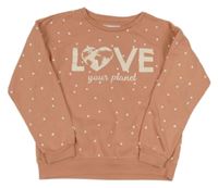 Staroružová bodkovaná á mikina s nápisom Primark
