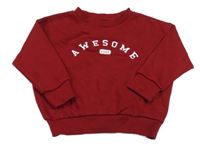 Rubínová mikina s nápisom