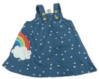 Tmavomodré teplákové na traké šaty s hviezdičkami a dúhou