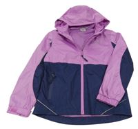 Fialovo-tmavomodrá šusťáková jarní bunda s kapucí Crane