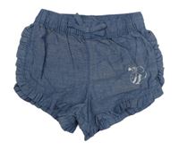 Modré kraťasy s volánky s vosou Ergee