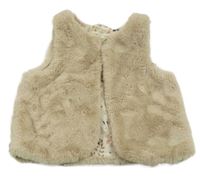 Béžová kožušinová podšitá vesta H&M