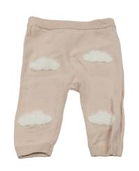 Svetlomodré úpletové tepláky s mraky Tu