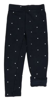 Tmavomodré thermo legíny s bílými puntíky Nutmeg