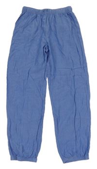 Modré ľahké voľné é nohavice H&M