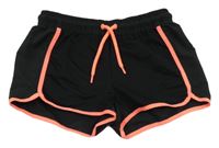 Čierno-oranžové športové kraťasy Yigga