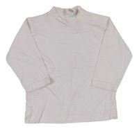Bielo-svetloružové pruhované tričko Adams