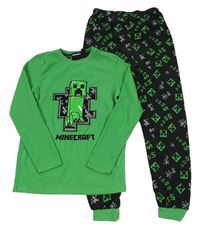 Černo-zelené fleecové pyžamo Minecraft Primark