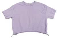 Lila rebrované crop tričko LCW