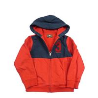 Červeno-tmavomodrá prepínaci mikina s číslom a kapucňou Timberland