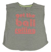 Šedé sportovní tričko s nápisem H&M
