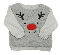 Sivá huňatá mikina s ňufáčikom  Dunnes Stores