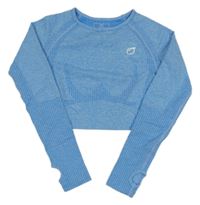 Svetlomodré funkčné crop tričko s broskví