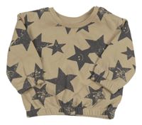 Béžovo-sivá mikina s hviezdami Primark