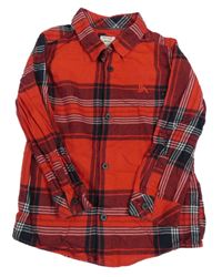 Červeno-tmavomodrá kostkovaná flanelová košile River Island