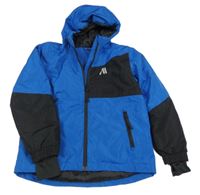 Modro-černá šusťáková funkční zimní bunda s kapucí Crivit