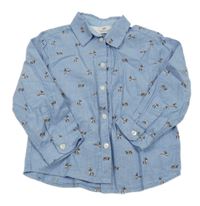 Světlemodrá košile se soby H&M