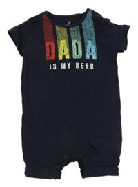 Tmavomodrý kraťasový overal s nápisom Next