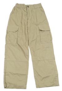 Béžové plátěné cargo kalhoty H&M