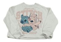 Biela mikina so Stitchem a Agelou Disney