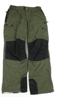 Khaki-černé outdoorové cargo kalhoty 