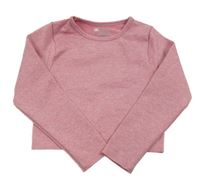 Ružové melírované crop športové tričko