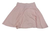 Ružovo-biela kockovaná sukňa C&A