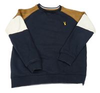 Tmavomodro-hnědo-bílá mikina Next