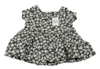 Nové - čierno-smotanové kvetované šaty Next