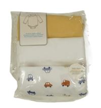 Nové - 3set - 3x body - bílé + žluté + bílé s auty Primark