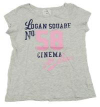 Svetlosivé tričko s nápisom a číslom H&M
