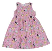 Ružové kvetované šaty s Minnie a Daisy Disney