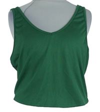 Dámsky tmavozelený rebrovaný crop top Shein