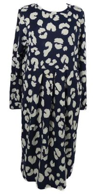 Dámské tmavomodro-bílé vzorované svetrové šaty Bonmarché 
