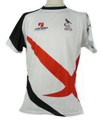 Pánský bílo-černo-červený sportovní dres s číslom Scorpion