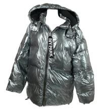 Dámska strieborná šušťáková oversized bunda s kapucňou Ivy Park