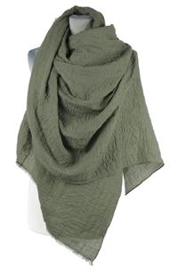 Dámská khaki mušelínová šála 