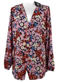 Nové - Dámská růžovo-červeno-černá kytičkovaná halenka Very 