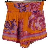 Dámské oranžovo-růžové vzorované šifonové kraťasy s korálky River Island