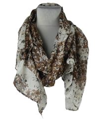 Dámska bielo-hnedá vzorovaná šál