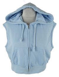 Dámska svetlomodrá crop prepínaci mikina s kapucňou H&M