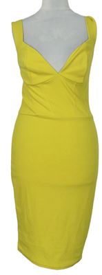 Dámske žlté púzdrové šaty