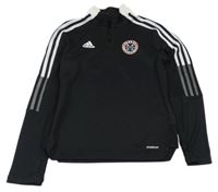 Čierna športová mikina s potlačou Adidas