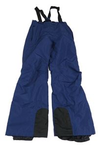 Tmavomodré šusťákové funkční oteplovačky s kšandami Crivit