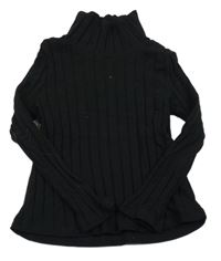 Černý žebrovaný rolák Shein