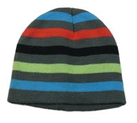 Šedo-barevná pruhovaná čepice vel.92-116