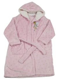 Světlerůžový chlupatý župan s hvězdičkami, Tinker Bell a kapucí Disney