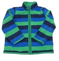 Modro-zelená pruhovaná fleecová prepínaci mikina TCM