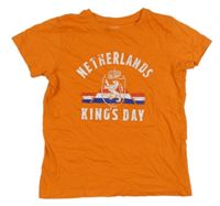 Neonově oranžové tričko s potiskem Primark